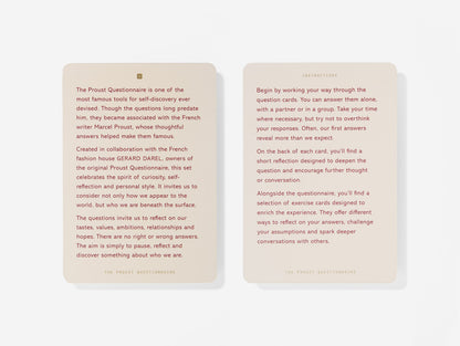 The Proust Questionnaire Card Set