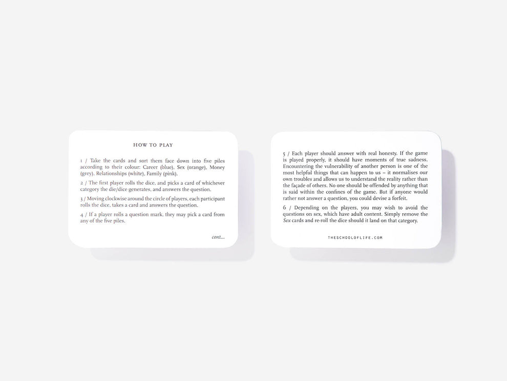 The Confessions Game – The School of Life Shop